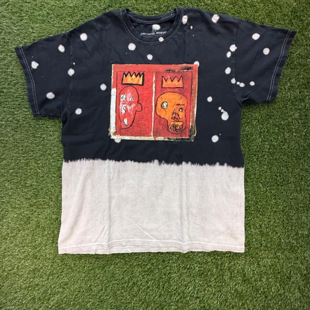 Jean Michel Basquiat Ripple Junction Bleach Dip Splatter Graphic Tee Large